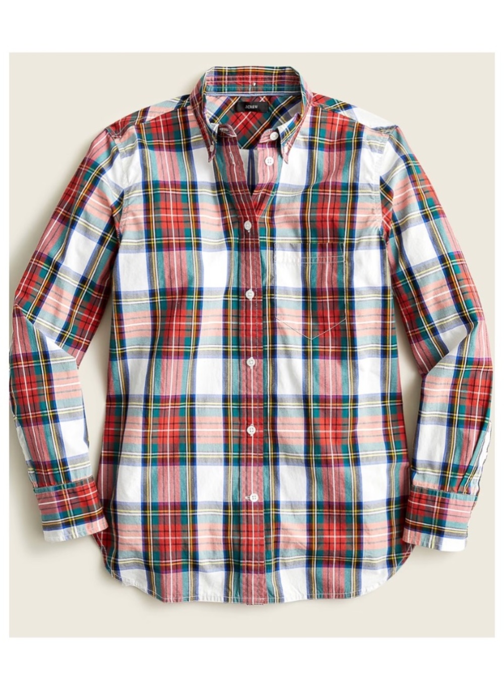 J.Crew Classic-Fit Washed Cotton Poplin Shirt in Snowy Stewart Tartan